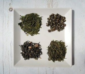 四种绿茶一盘