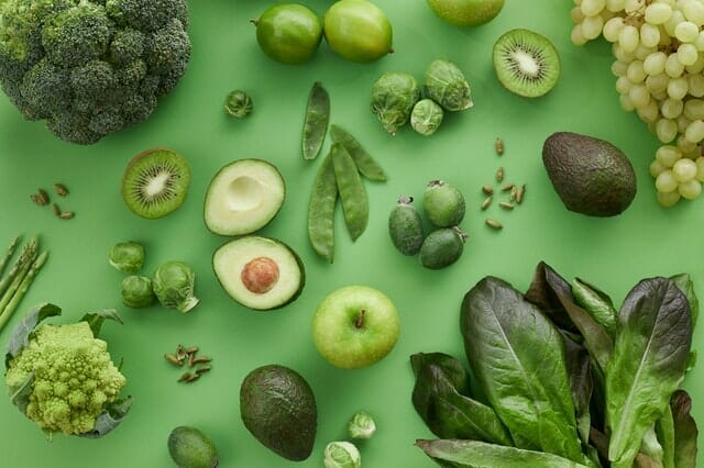 绿色水果和蔬菜